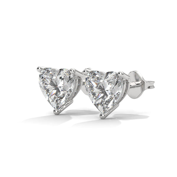 Heart-Shaped Lab Grown Diamond Gold Earrings