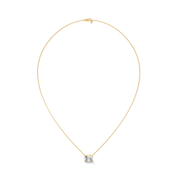 Pure Brilliance Round Lab Grown Diamond Gold Pendant Chain