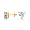 Heart-Shaped Lab Grown Diamond Gold Earrings