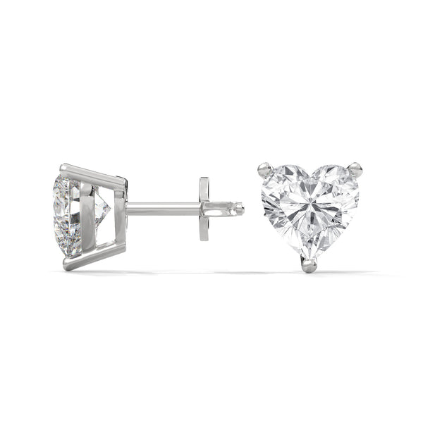 Heart-Shaped Lab Grown Diamond Gold Earrings