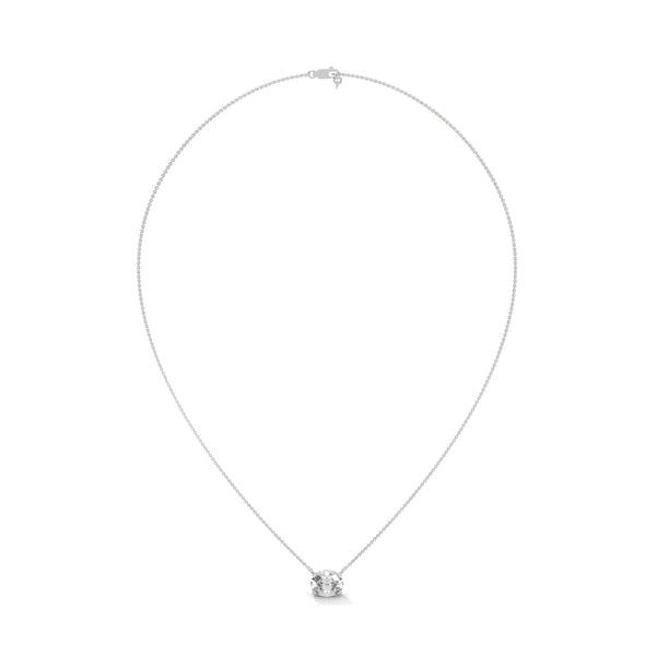 Pure Brilliance Round Lab Grown Diamond Gold Pendant Chain