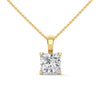 Princess Cut Lab Grown Diamond Gold Pendant Chain