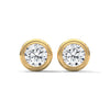 Bezel Set Lab Grown Diamond Gold Stud Earrings