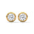 Bezel Set Lab Grown Diamond Gold Stud Earrings