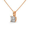 Princess Cut Lab Grown Diamond Gold Pendant Chain