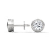 Bezel Set Lab Grown Diamond Gold Stud Earrings
