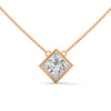 Modern Grace Princess Cut Lab Grown Diamond Gold Pendant Chain