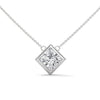 Modern Grace Princess Cut Lab Grown Diamond Gold Pendant Chain