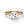 Round Cut Pave Lab Grown Diamond Gold Ring
