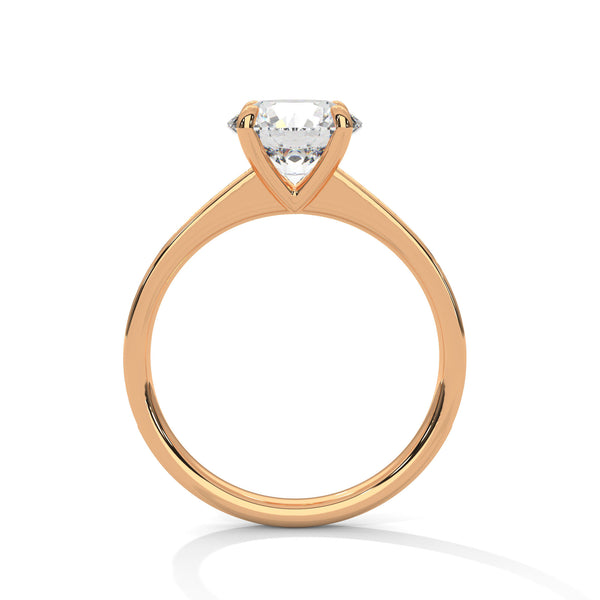 Round Cut Pave Lab Grown Diamond Gold Ring