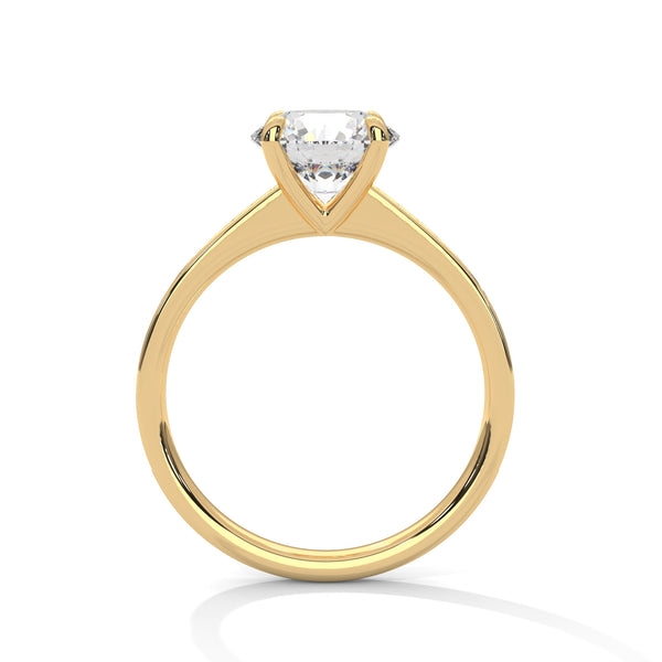 Round Cut Pave Lab Grown Diamond Gold Ring