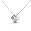 Modern Grace Princess Cut Lab Grown Diamond Gold Pendant Chain