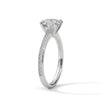 Round Cut Pave Lab Grown Diamond Gold Ring