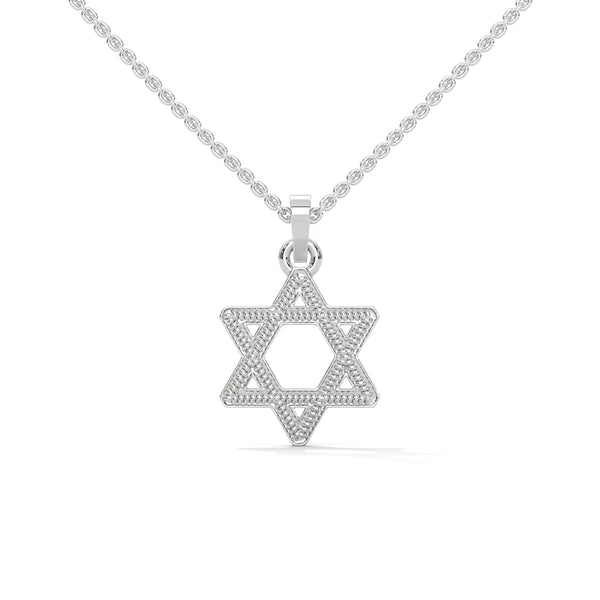Celestial Shine: Star Shaped Lab Grown Diamond Gold Pendant Chain