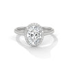 Oval Cut with Classic Halo Setting Lab Grown Diamond Gold Ring