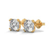 Cushion Cut Lab Grown Diamond Gold Stud Earrings