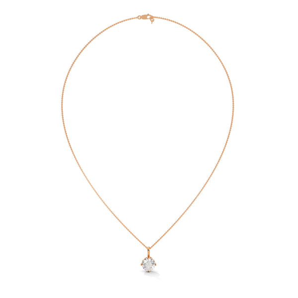 Eternal Brilliance Round Lab Grown Diamond Gold Pendant Chain
