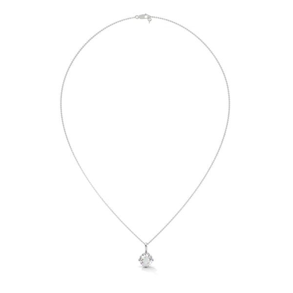 Eternal Brilliance Round Lab Grown Diamond Gold Pendant Chain