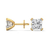 Cushion Cut Lab Grown Diamond Gold Stud Earrings