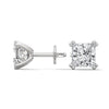 Cushion Cut Lab Grown Diamond Gold Stud Earrings