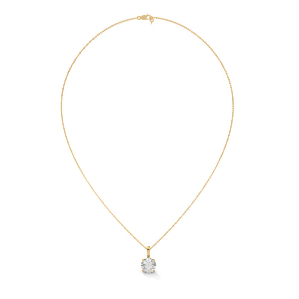 Pure Radiance Round Lab Grown Diamond Gold Pendant Chain