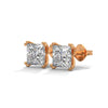 Cushion Cut Lab Grown Diamond Gold Stud Earrings