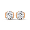 Modern Glow Half-Bezel Lab Grown Round Diamond Gold Stud Earrings