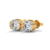 Modern Glow Half-Bezel Lab Grown Round Diamond Gold Stud Earrings