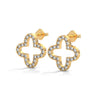 Radiant Clover Lab Grown Diamond Gold Stud Earrings
