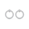 Lab Grown Round Diamond Open Circle Gold Earrings