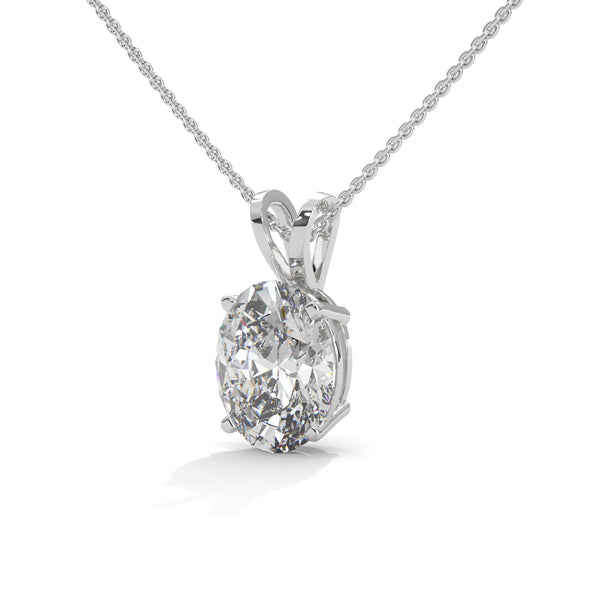 Eternal Glow Oval Cut Lab Grown Diamond Gold Pendant Chain
