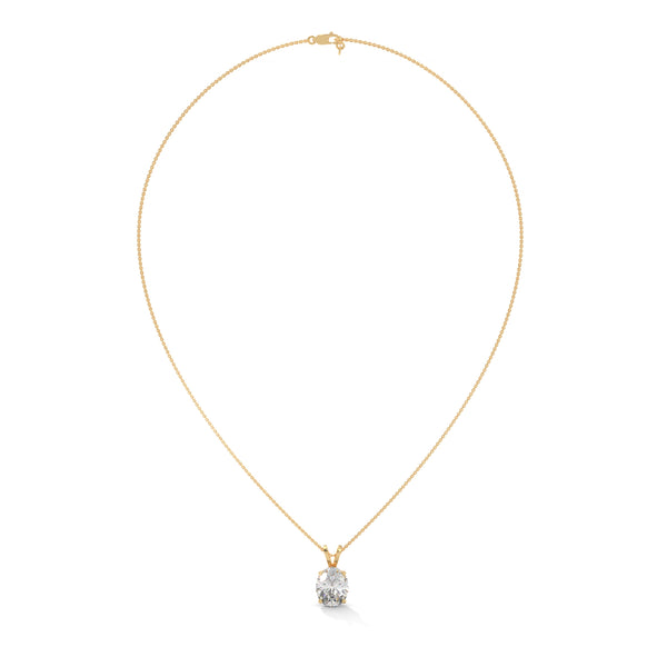 Eternal Glow Oval Cut Lab Grown Diamond Gold Pendant Chain