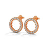 Lab Grown Round Diamond Open Circle Gold Earrings