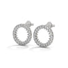 Lab Grown Round Diamond Open Circle Gold Earrings