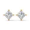 Princess Cut Lab Grown Diamond Gold Stud Earrings