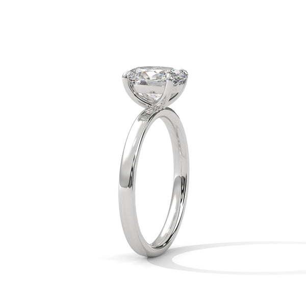 Elegant Oval Solitaire Lab Grown Diamond Gold Ring