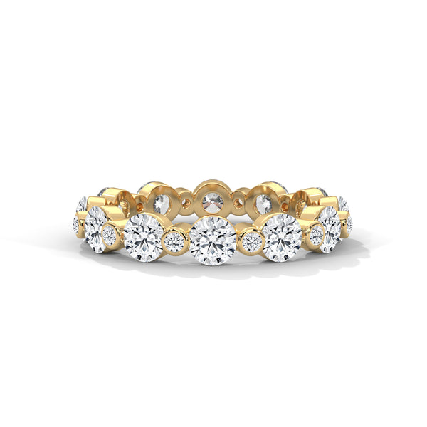 Lab Grown Diamond Bezel-Set Gold Eternity Ring