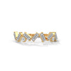 BAGUETTE CUT LAB GROWN DIAMOND GOLD BAND IN SLEEK ZIGZAG PATTERN