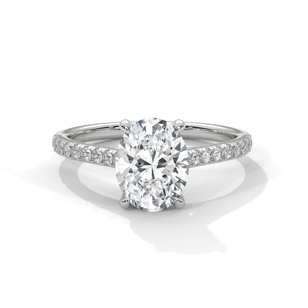 Oval Cut Lab Grown Diamond Gold Engagement Ring