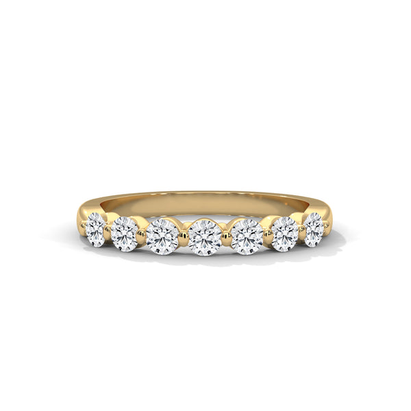 BRILLIANT CUT ROUND LAB GROWN DIAMOND SEMI ETERNITY SLEEK BAND