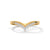 V-shaped gold band with row of round-cut lab grown diamonds