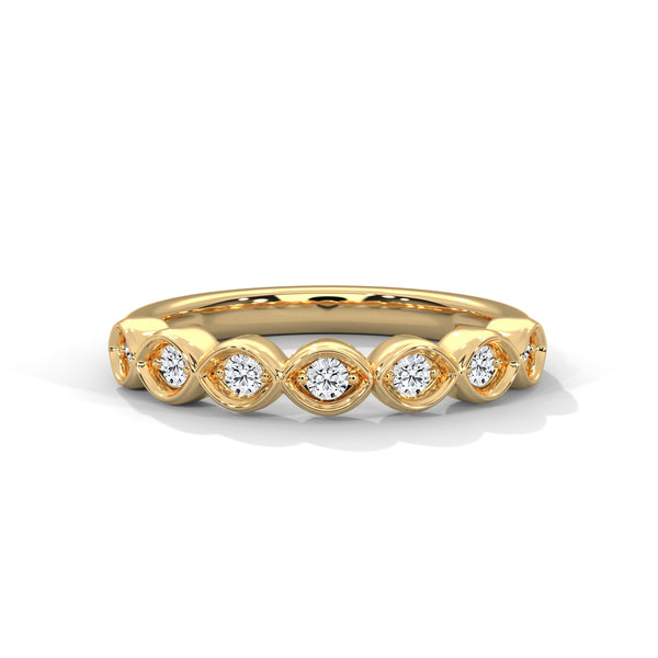Lab Grown Diamond Marquise Motif Gold Ring