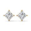 Princess Cut Lab Grown Diamond Gold Stud Earrings