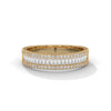 baguette-cut and round cut lab grown Diamond Double Halo Gold Band