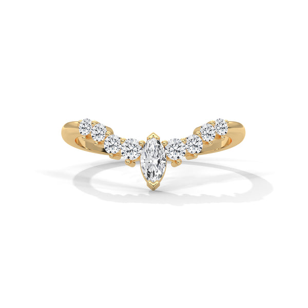 Marquise Cluster Lab-Grown Diamond Gold Ring