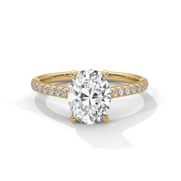 Oval Cut Lab Grown Diamond Gold Engagement Ring