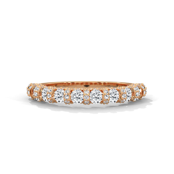 Eternity gold ring Designed with a continuous row of round-cut lab-grown diamonds