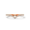 Radiant V-Shape with round cut Lab Grown Diamond Gold Band