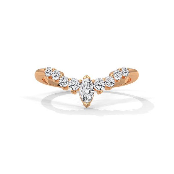 Marquise Cluster Lab-Grown Diamond Gold Ring