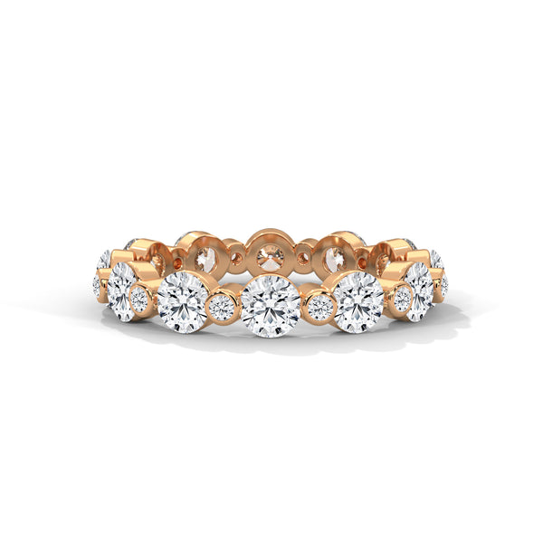Lab Grown Diamond Bezel-Set Gold Eternity Ring